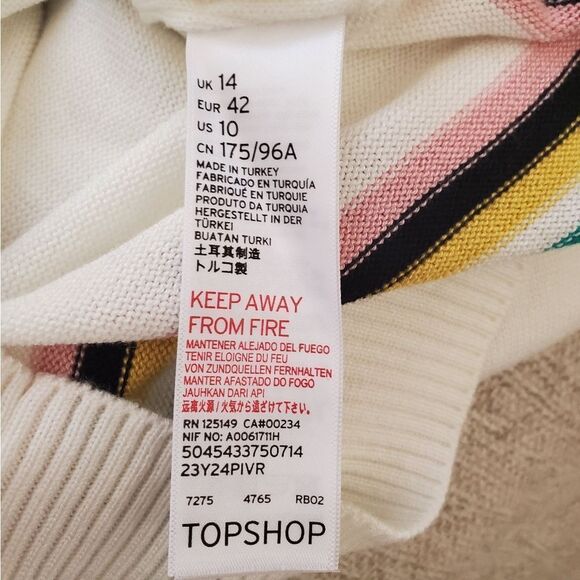 💗 TOPSHOP 💗 Chevron Fine Gauge Sweater - [Size 10] - Picture 13 of 14